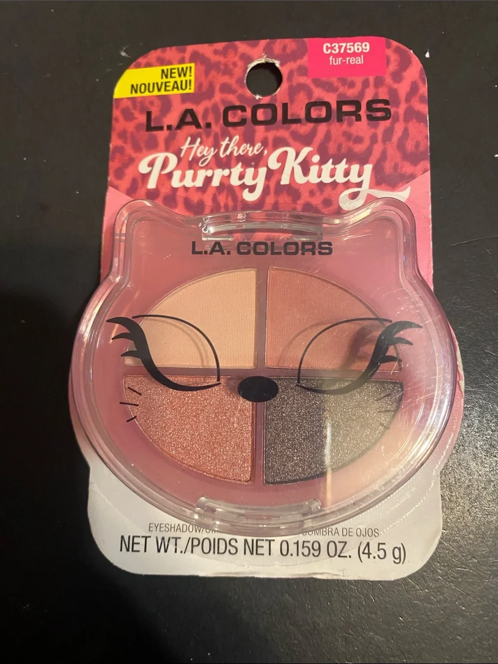 L.A. Colors Pink & Peach Eyeshadow Quad with Pink Lip Gloss and Highlight Duo